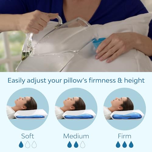 Adjustable Water Pillow for Neck Pain Relief - Single Pack, Side & Back Sleepers