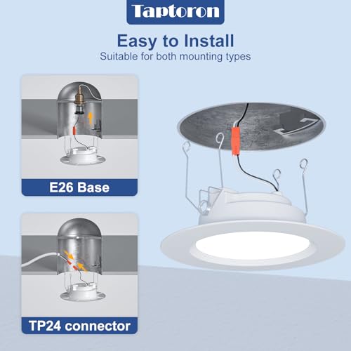 Taptoron White 6-Pack RGB Color Changing LED Recessed Can Lights 13W Dimmable Ceiling Downlights