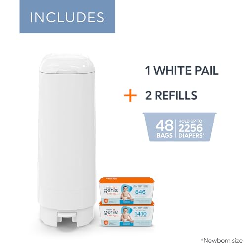 Registry Gift Set - Diaper Genie Signature Pail with 2 Easy Roll Refills - Odor Control