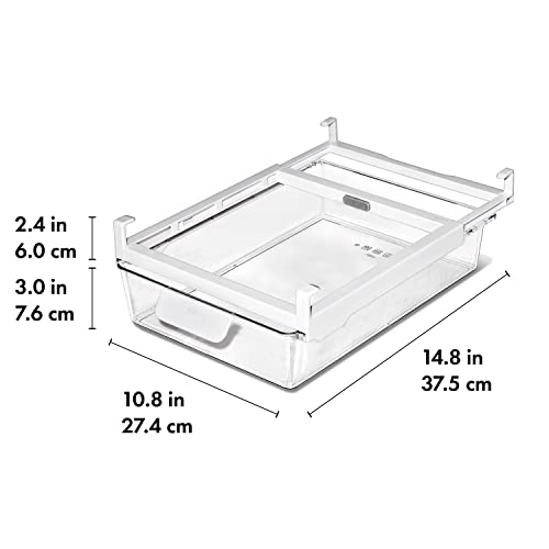 OXO Good Grips 14-Inch Fridge Undershelf Drawer Organizer - Clear, Adjustable