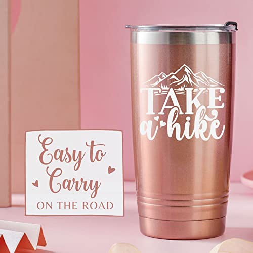 20oz Stainless Steel Travel Mug with Straw & Lid – Take a Hike Gift for Women