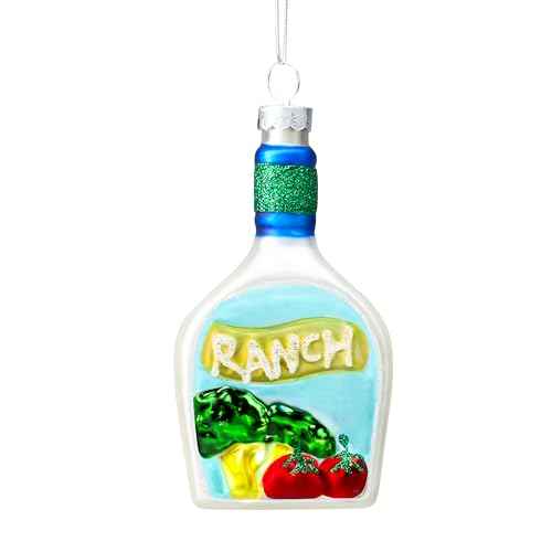 Joiedomi Small Christmas Salad Ranch Dressing Ornament, Funny Food Blown Glass Mini Ornaments for Christmas Tree Hanging Decorations Indoor, Xmas Party Favors Supplies Presents