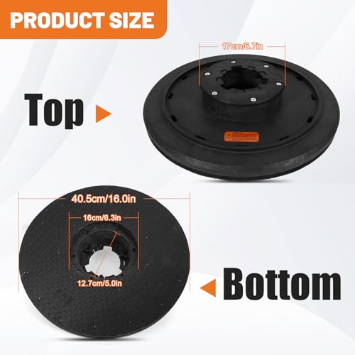 16-Inch Floor Buffer Pad Holder with Built-In 2 Inch Riser & Shower Holes - 2 Inch Raised Variation