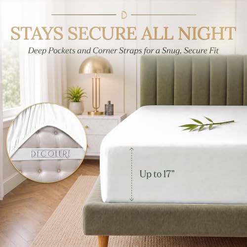 White King Size Viscose from Bamboo Bed Sheet Set - 6 Piece Luxury Bedding