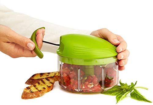 Vegetable Chopper with Stainless Steel Blades - 3-Cup Pull Chop, Food & Fruit Cutter, Non-Slip Base