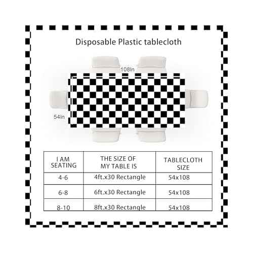 4 Pack Black and White Checkered Tablecloth Plastic 54 x 108 Inch Disposable Checkered Flag Table Cloth Rectangle for Picnic Camping Checkerboard Race Car Birthday Party Decorations Supplies