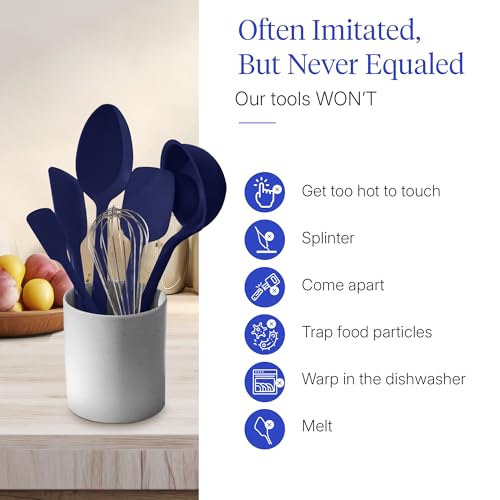 Navy 10-Piece Silicone Kitchen Utensil Set - Heat-Resistant & Durable