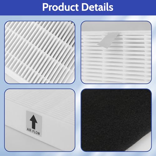 XBGG 6 Pack HEPA & Pre-Filter Replacement for Honeywell HPA300 Air Purifier – Fits HPA300, HPA200, HPA5300, 8 Pre-Filters Included