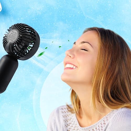 Rechargeable Mini Portable Fan Black - Compact Handheld Fan with Adjustable Speeds