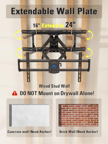 42-84 Inch TV Wall Mount Full Motion Mounting Bracket - Universal Fit