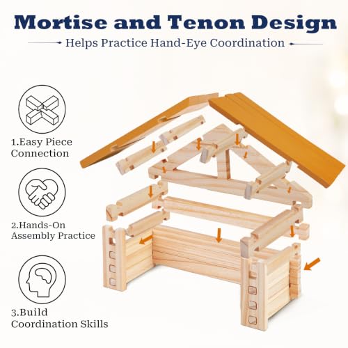 Wooden Nativity Advent Calendar 2026 for Kids Blue & Yellow Scene Set Gift