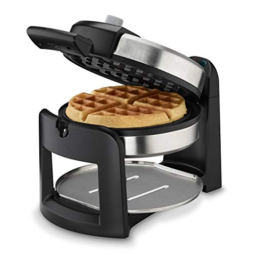 New Cuisinart Single Flip Belgian Waffle Maker - Nonstick, Stainless Steel, 1-Inch Thick