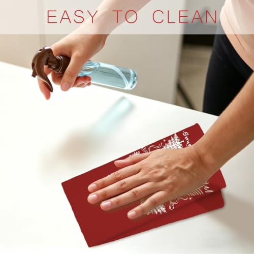 Ceosian Red Christmas Tree Kitchen Towel Set of 2 with Red Trees Pattern