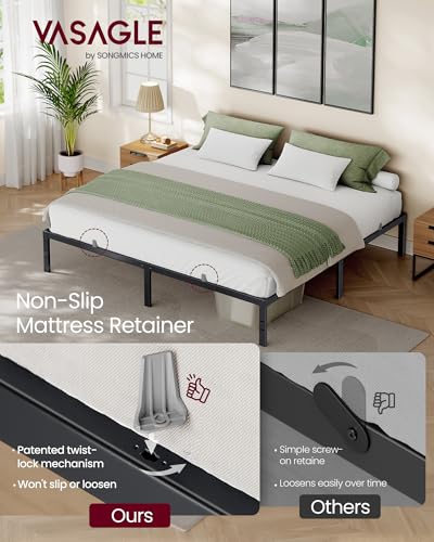 King Metal Bed Frame - 14 Inch Tall, Heavy Duty Support, Noise-Free, Under Bed Storage