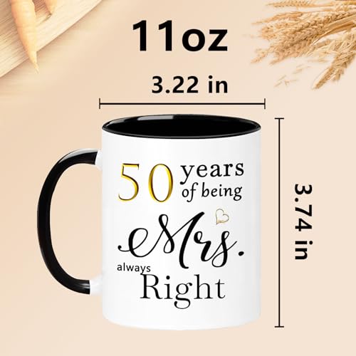 50 Year Anniversary Coffee Mugs Set of 2 for Couple Her & Him - WOSIWULA
