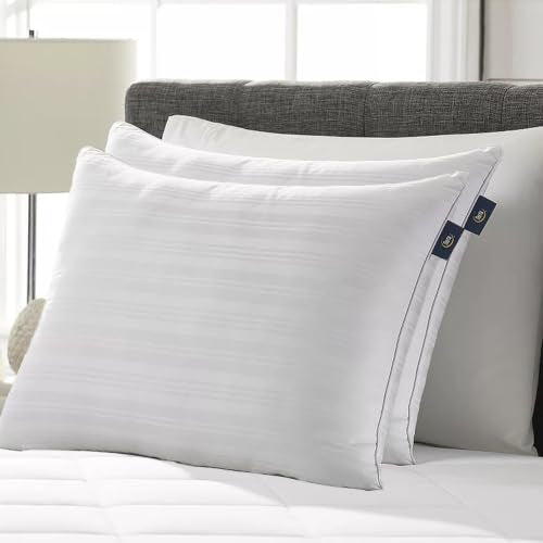 Serta Down Illusion Cotton Pillow Set White King Balanced Support 2 Pack