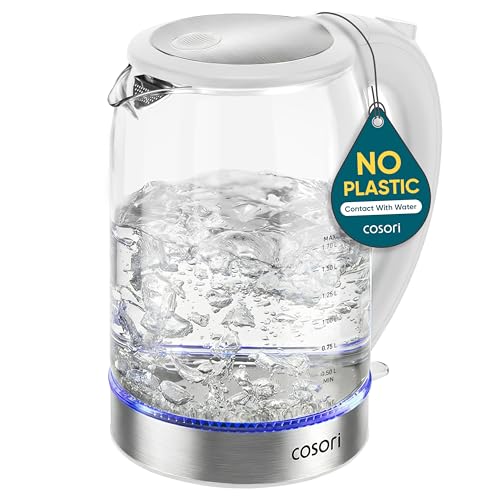 Cosori 1.8 Quart Electric Kettle - No Plastic Contact, White, 1.7L