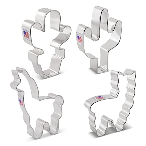 Ann Clark Llama & Cactus Cookie Cutter Set of 4 | Made in USA