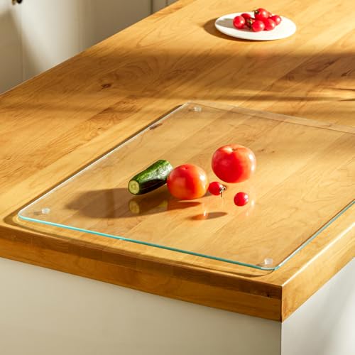 24 Inch x 18 Inch Tempered Glass Cutting Board - Large Kitchen Countertop Protector