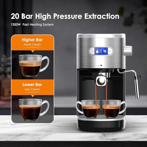 COWSAR 20 Bar Espresso Machine - Black-8054H Compact Coffee Maker