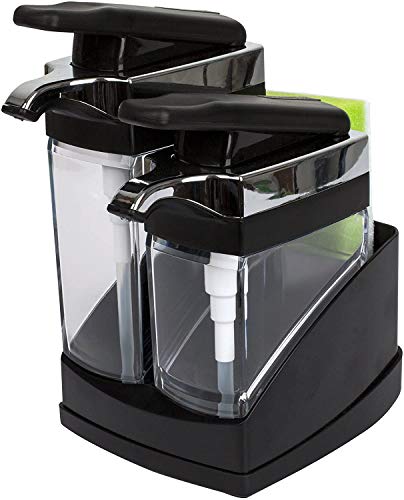 Sink Sider Duo Soap Dispenser with Sponge - Black & Chrome Plating