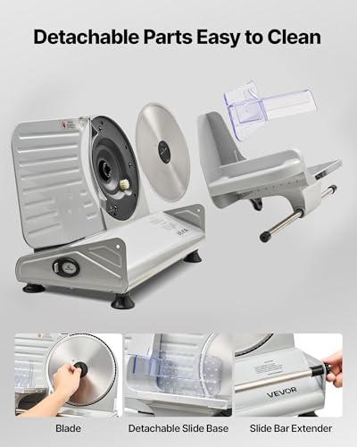 VEVOR 8.6 Inch Electric Meat Slicer with Dual SUS420 Blades, Adjustable Thickness
