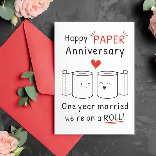 1 Year Paper Anniversary Card - Sweetest Day Gift for Him Her