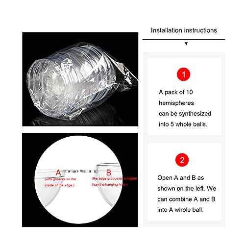 10 Pcs 2.75 inch Filling Transparent Plastic Decorative Call DIY Craft Ball Transparent Ball Christmas, Birthday, Wedding, Party and Home Decoration Ornaments ((2.75"/70mm))