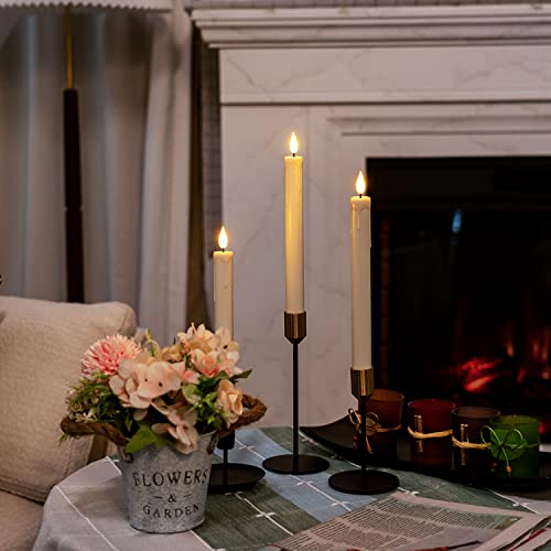 Homemory Ivory Pack of 48 Flameless Taper Candles with Remote & Timer - 9.6 Inch LED Candlesticks for Weddings & Holidays