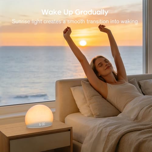 HOUSBAY Sunrise Alarm Clock with White Noise Sound Machine - Classic White