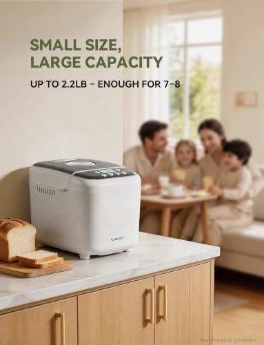 Sumsaty Automatic Bread Maker with 16 Baking Programs, 2.2LB Capacity