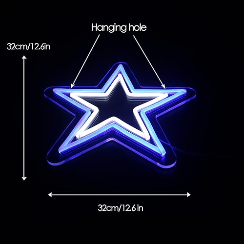 Cowboys Neon Sign - Blue & White LED Wall Light for Dallas Fans - Game Room Decor, Cowboys Merch Gift - Variation: Cowboys