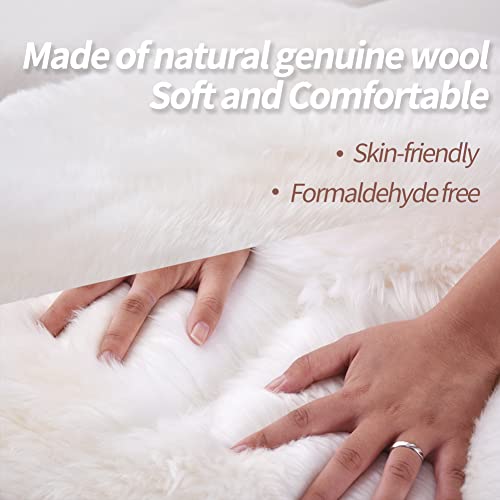 Australian Sheepskin Rug - Creamy Gray Double Pelt 2ft x 6ft Area Rug & Seat Cover