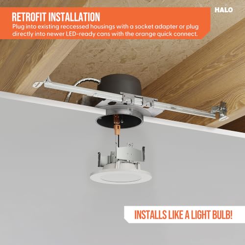 HALO HLBT 4-Inch Slim LED Recessed Light Retrofit Kit 6-Pack, 5 CCT, Dimmable