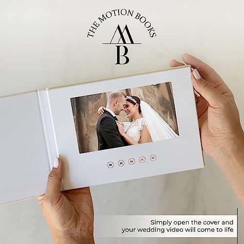 Wedding Video Book - Gold Foil Stamping, 7-Inch HD IPS Display, Up to 3 Hours Memory - Our Wedding Gold Variation