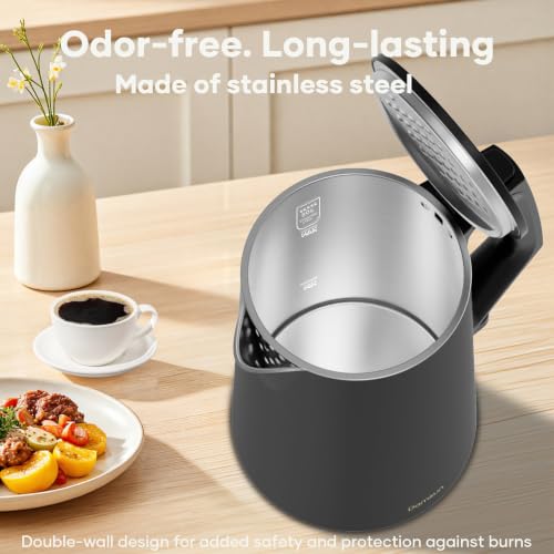 Damsun 1.7L Electric Kettle - 1500W Rapid Boil, Stainless Steel, Cool Touch