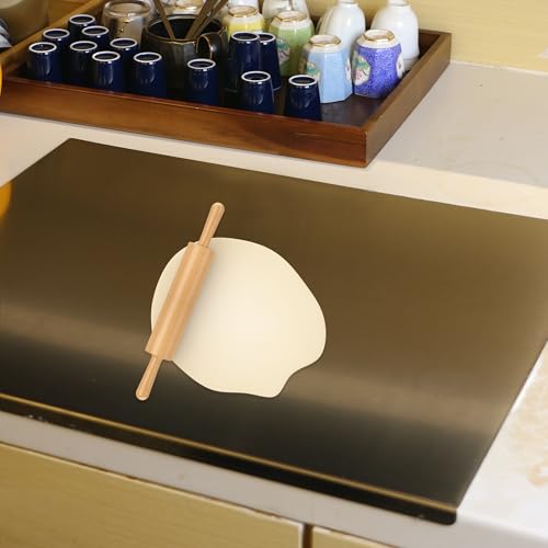 Large Stainless Steel Cutting Board with Lip - 23.6 x 15.7 Inches Kitchen Chopping Surface