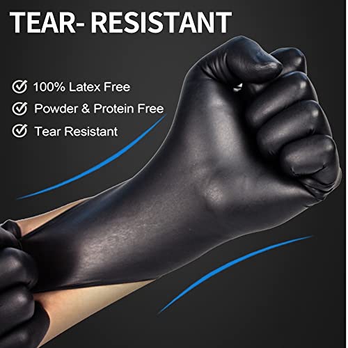 Intco Black Nitrile Exam Gloves 5 Mil XLarge Latex-Free Powder-Free Case of 1000