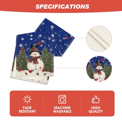 Artoid Mode Snowman Christmas Table Runner 13 x 36 in – Blue