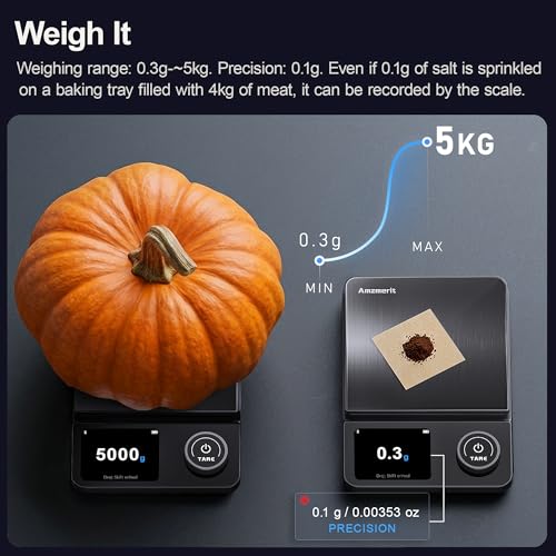 Smart Food Scale with Nutritional Calculator - Black, 11lb Capacity, USB Rechargeable