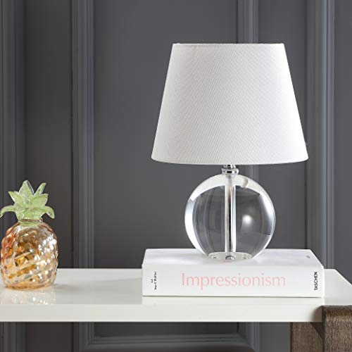 SAFAVIEH Lighting Mable Table Lamp, 14″ Crystal Clear/Off White