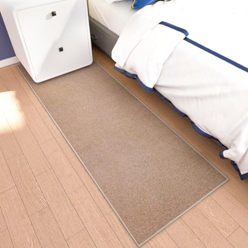 AREDO Brown 6' x 2' Non-Slip Runner Rug - Washable Low Pile Floor Carpet