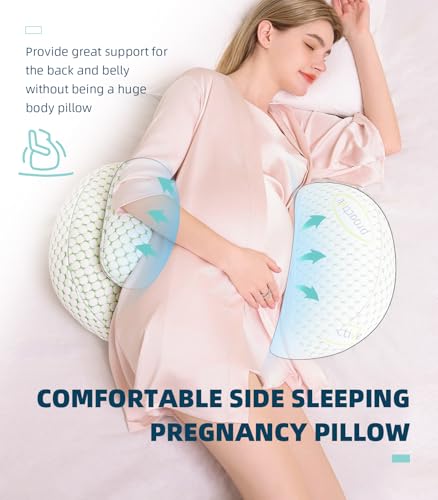 Pregnancy Pillow for Side Sleepers with Removable Cover - Green / Regular