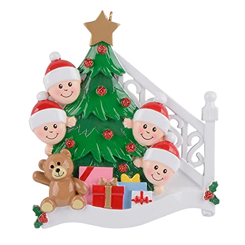 MAXORA Family of 4 Personalized Christmas Ornament 2026 - 4 Heads Variation