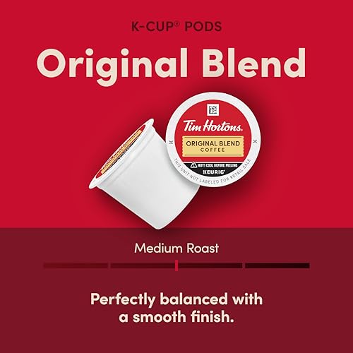 Tim Hortons Original Blend Medium Roast Coffee K-Cup Pods 100ct Compatible with Keurig