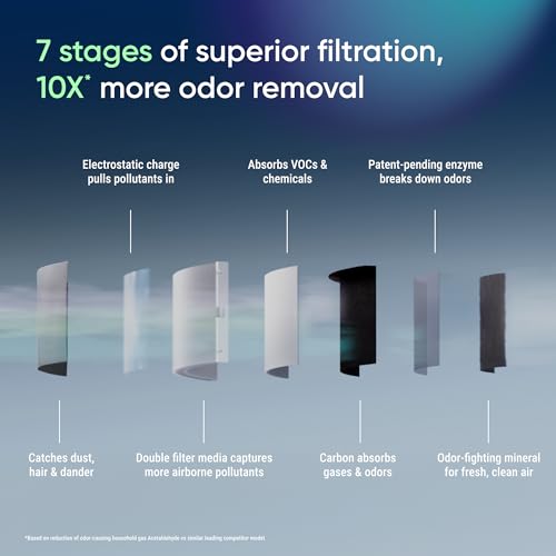 Large Replacement Air Filter for Blueair Signature Air Purifier - Removes Pollutants & Odors
