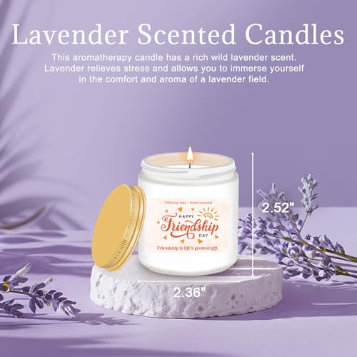 Lavender Scented Soy Candle Gift for Best Friend - Birthday & Christmas Gift Set, Variation friendship1-03