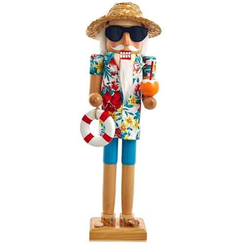 Kurt Adler 15-Inch Beach Santa Nutcracker - Coastal Holiday Decor