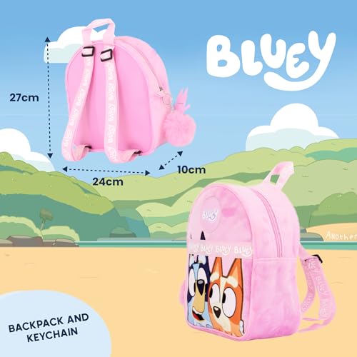 Bluey Kids Backpack for Girls – Toddler & Preschool Pink Travel Bag