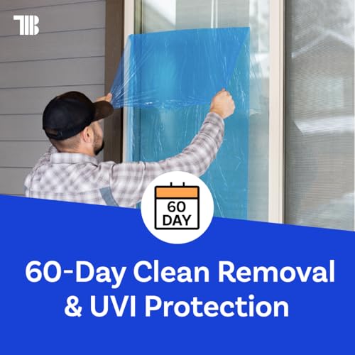 TapeManBlue Window Protection Film, 24 inch x 600 feet, Made in The